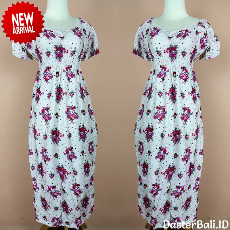 Baju Daster Warna Putih Motif Bulu Ayam | Dasterbali.id