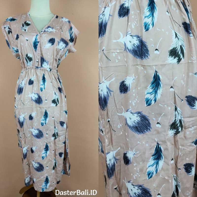Daster Manohara Motif Bulu Warna Cokelat