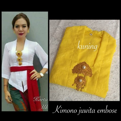 Kebaya Jadi sifon polos Kuning 1