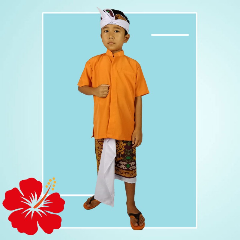 Set Kamen Jadi Udeng dan Baju Safari Anak Laki Laki