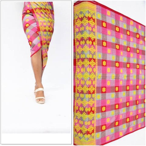 Tenun Songket Singaraja Warna Baby Pink