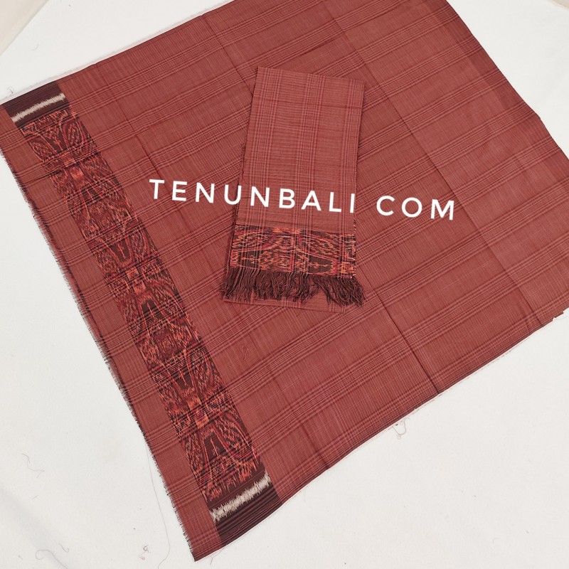endek dobol warna coklat lembaran