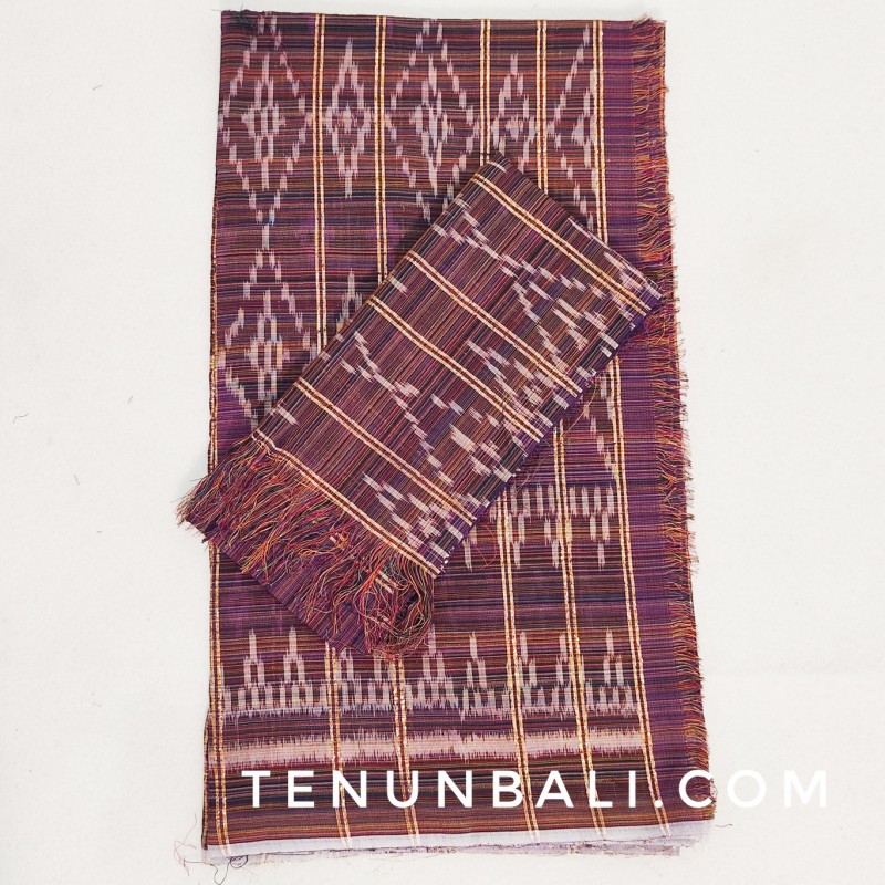kamen banyumas set selendang warna ungu